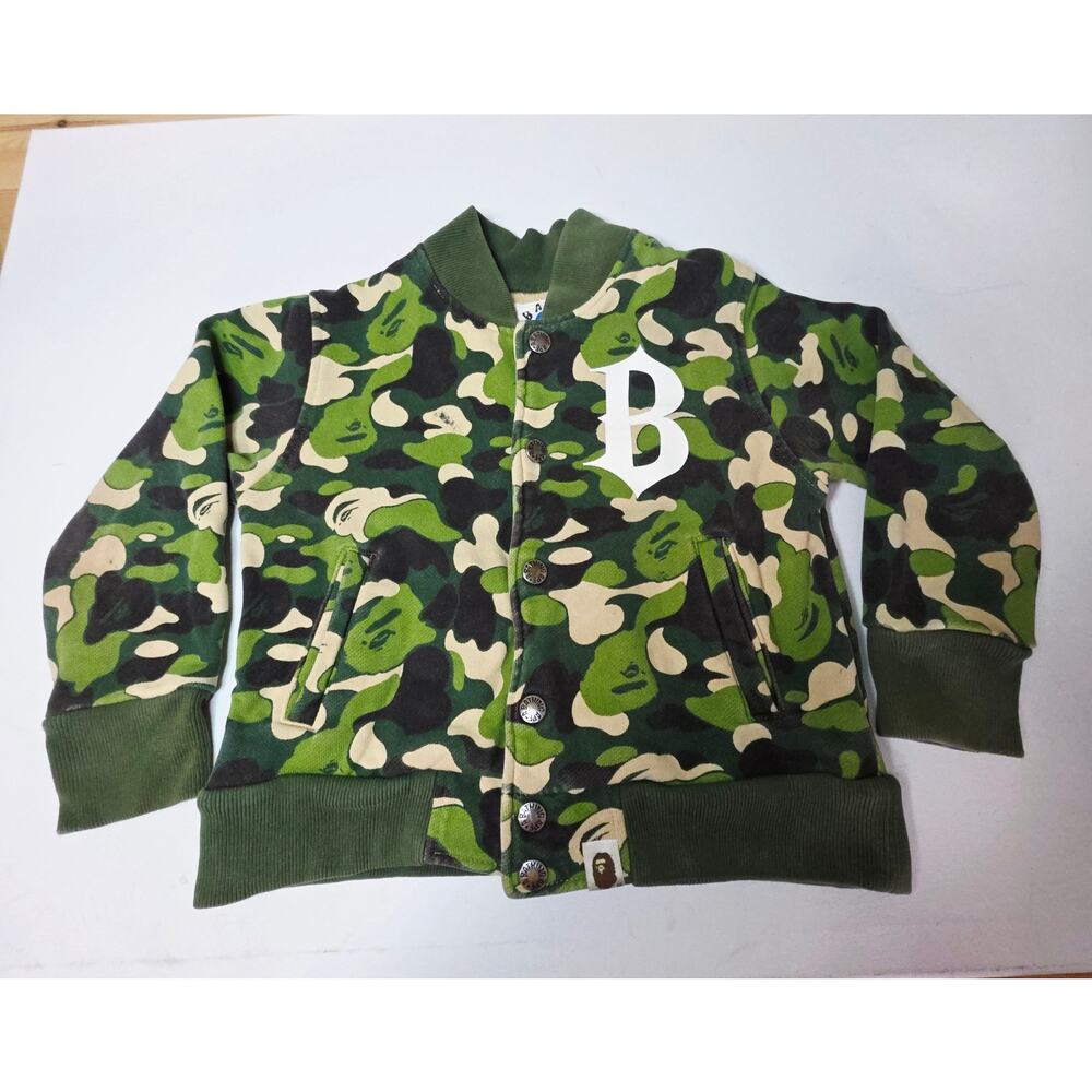 BAPE Milo Camo Sz001 Kids Bomer Snap Buttondown Jacket. WellLoved. Designer Rare
